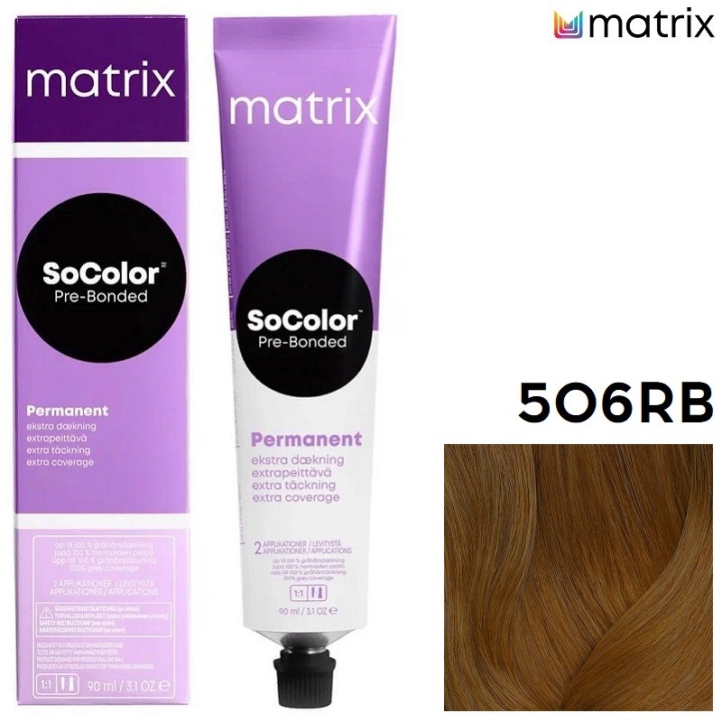 Изображение Крем-краска для волос Matrix Socolor 506RB красно-коричневый темный блондин, 90 мл в интернет-магазине ВОЛГТЕК