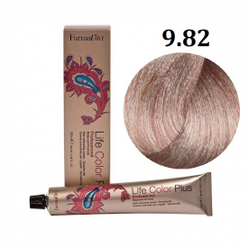Изображение Крем-краска для волос Farmavita Life Color Plus 9.82 очень светлый блондин коричнево-перламутровый, 100 мл в интернет-магазине ВОЛГТЕК