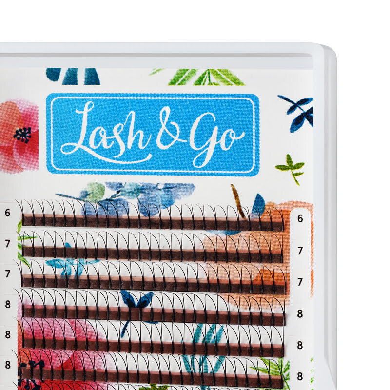 Изображение Черные ресницы-пучки для наращивания Lash&Go 2D 0,10/D/6-12 мм 16 линий в интернет-магазине ВОЛГТЕК