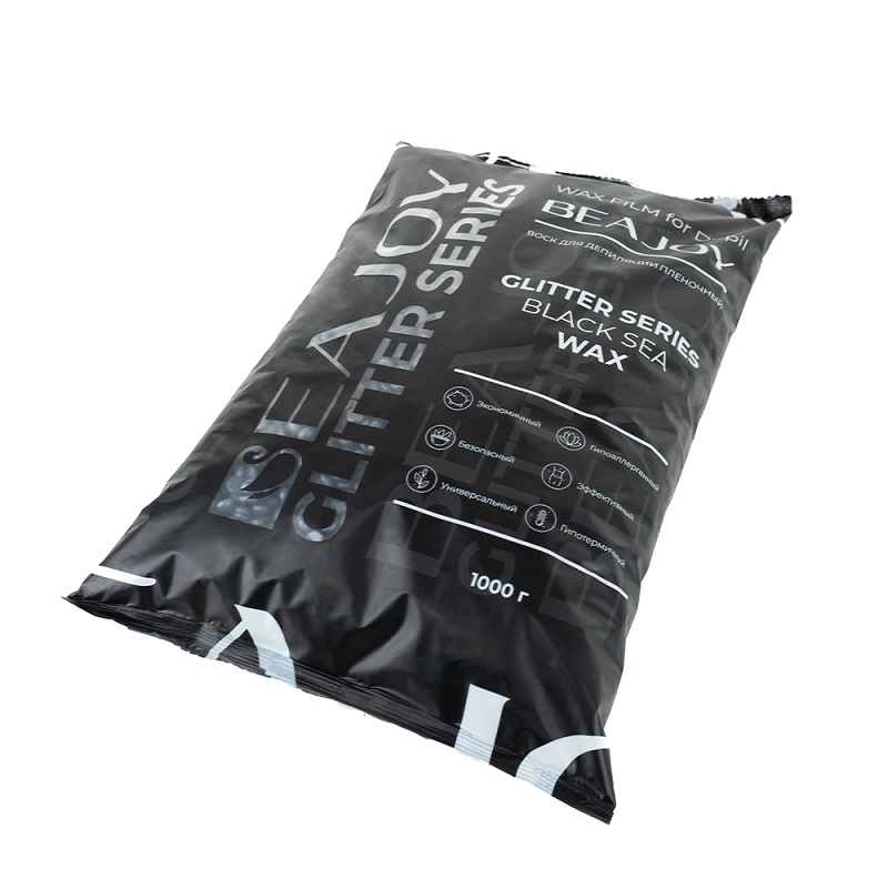 Изображение Мужской пленочный воск для депиляции в гранулах Beajoy Glitter Black Sea, 1000 гр в интернет-магазине ВОЛГТЕК