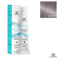 Изображение Крем-краска для волос TNL Million Gloss 9.012 очень светлый блонд прозрачный серебристый, 100 мл в интернет-магазине ВОЛГТЕК
