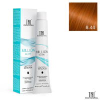 Изображение Крем-краска для волос TNL Million Gloss 8.44 светлый блонд медный интенсивный, 100 мл в интернет-магазине ВОЛГТЕК