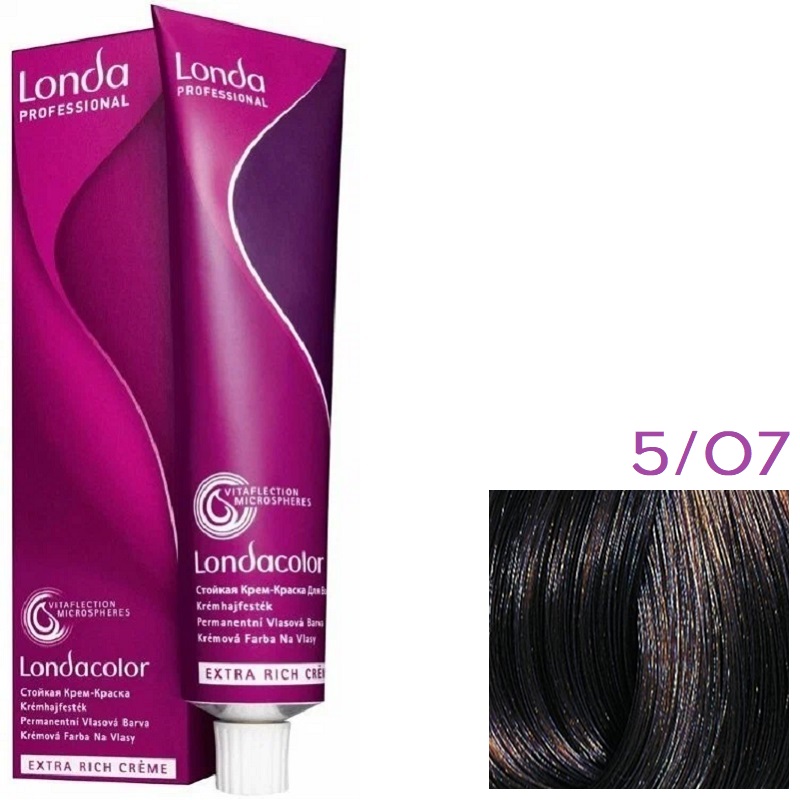 Изображение Крем-краска для волос Londa Professional Color 5.07 светлый шатен натурально-коричневый, 60 мл в интернет-магазине ВОЛГТЕК