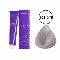 Изображение Крем-краска для волос V-COLOR Demax 10.21 светлый блондин пепельный, 60 мл в интернет-магазине ВОЛГТЕК