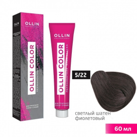 Изображение Крем-краска для волос OLLIN Color 5/22 светлый шатен фиолетовый, 60 мл в интернет-магазине ВОЛГТЕК