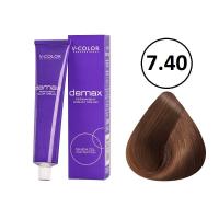 Изображение Крем-краска для волос V-COLOR Demax 7.40 русый медный натуральный, 60 мл в интернет-магазине ВОЛГТЕК
