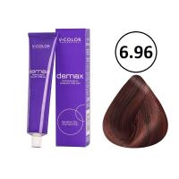 Изображение Крем-краска для волос V-COLOR Demax 6.96 темно-русый фиолетово-красный, 60 мл в интернет-магазине ВОЛГТЕК
