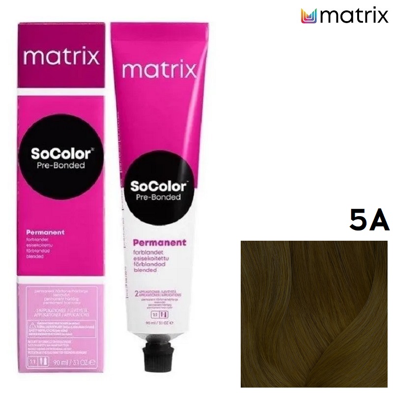 Изображение Крем-краска для волос Matrix Socolor 5A светлый шатен пепельный, 90 мл в интернет-магазине ВОЛГТЕК