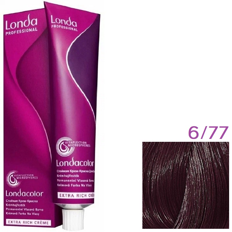 Изображение Крем-краска для волос Londa Professional Color 6.77 темный блонд интенсивно-коричневый, 60 мл в интернет-магазине ВОЛГТЕК