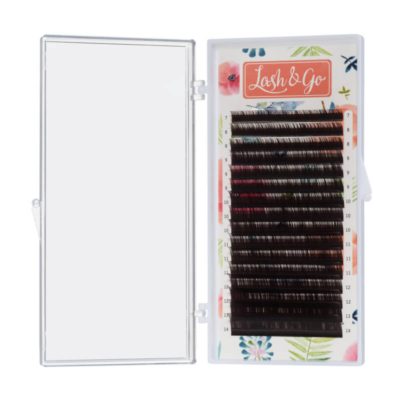 Изображение Коричневые ресницы для наращивания Lash&Go 0,10/D/9 mm "Эспрессо" (16 линий) в интернет-магазине ВОЛГТЕК