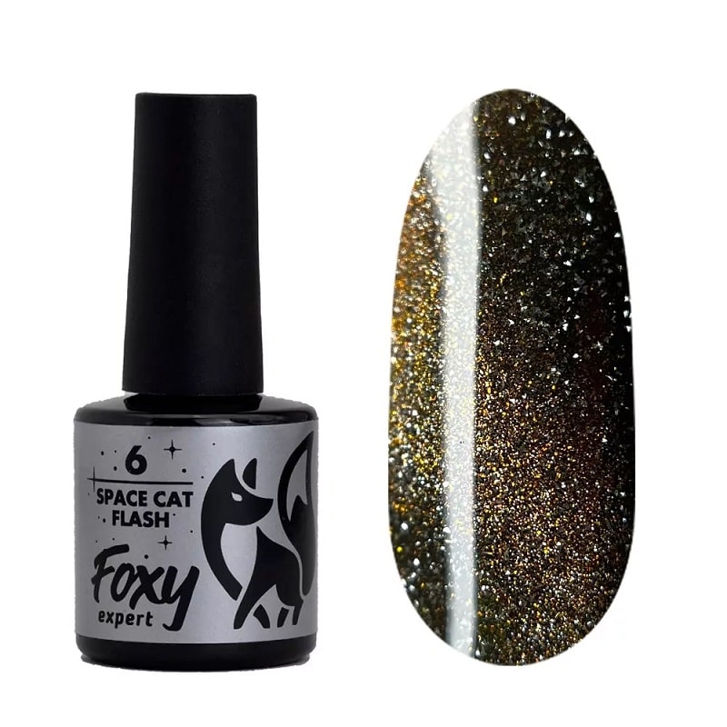 Изображение Гель-лак для ногтей Foxy expert Space Cat's Eye Flash №06 Оранжевый, 8 мл в интернет-магазине ВОЛГТЕК