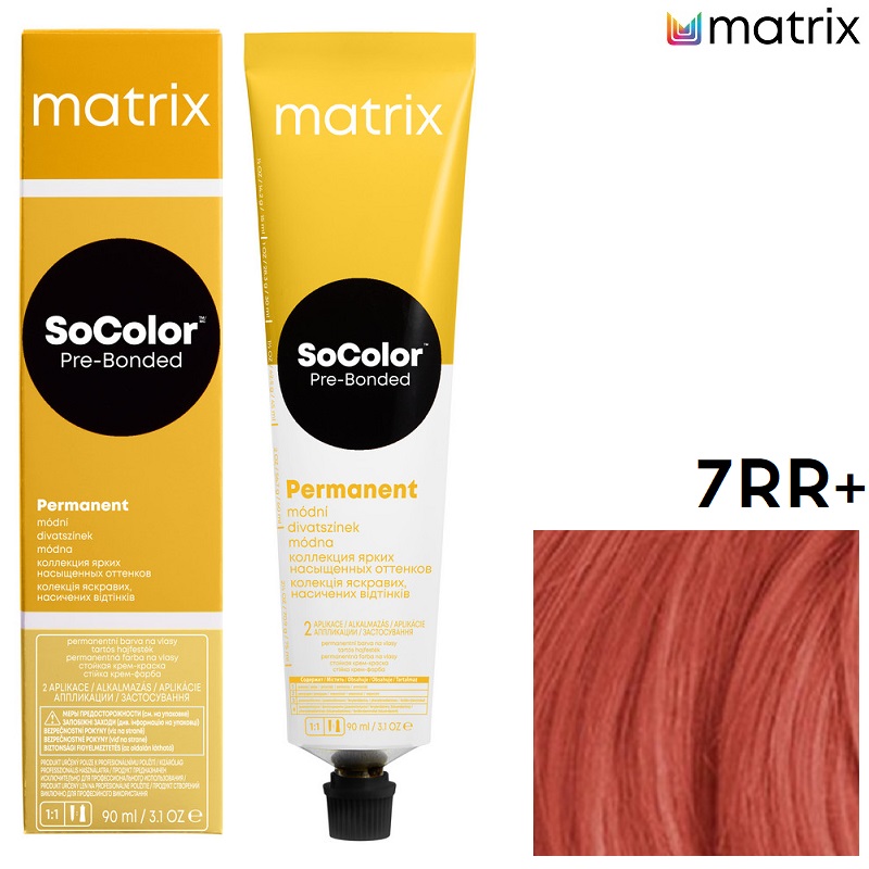 Изображение Крем-краска для волос Matrix Socolor 7RR+ блондин глубокий красный, 90 мл в интернет-магазине ВОЛГТЕК