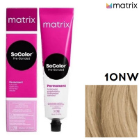 Изображение Крем-краска для волос Matrix Socolor 10NW очень-очень светлый блондин натуральный теплый, 90 мл в интернет-магазине ВОЛГТЕК