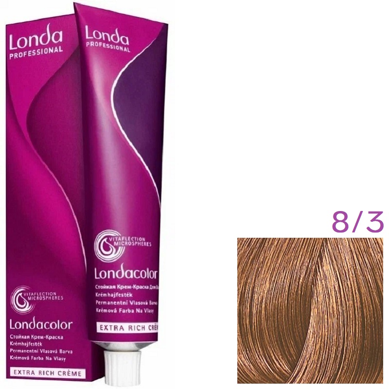 Изображение Крем-краска для волос Londa Professional Color 8.3 светлый блонд золотистый, 60 мл в интернет-магазине ВОЛГТЕК