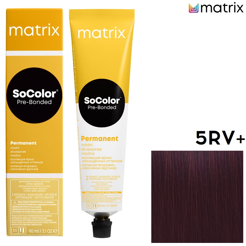 Изображение Крем-краска для волос Matrix Socolor 5RV+ светлый шатен красно-перламутровый, 90 мл в интернет-магазине ВОЛГТЕК