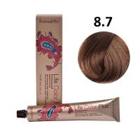 Изображение Крем-краска для волос Farmavita Life Color Plus 8.7 блондин коричневый кашемир, 100 мл в интернет-магазине ВОЛГТЕК