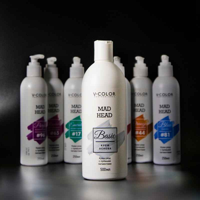 Изображение Крем-уход для волос с прямыми пигментами коричневый V-Color Mad Head Brown 250 мл в интернет-магазине ВОЛГТЕК