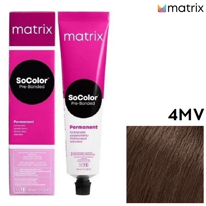 Изображение Крем-краска для волос Matrix Socolor 4MV шатен перламутровый мокка, 90 мл в интернет-магазине ВОЛГТЕК