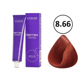 Изображение Крем-краска для волос V-COLOR Demax 8.66 светло-русый красный яркий, 60 мл в интернет-магазине ВОЛГТЕК