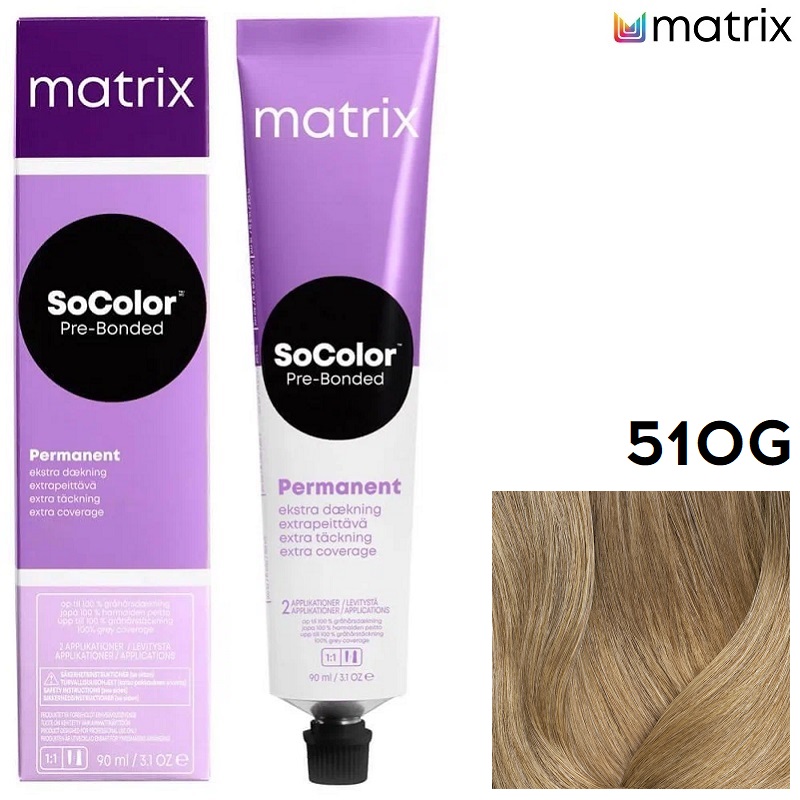 Изображение Крем-краска для волос Matrix Socolor 510G очень-очень светлый блондин золотистый, 90 мл в интернет-магазине ВОЛГТЕК