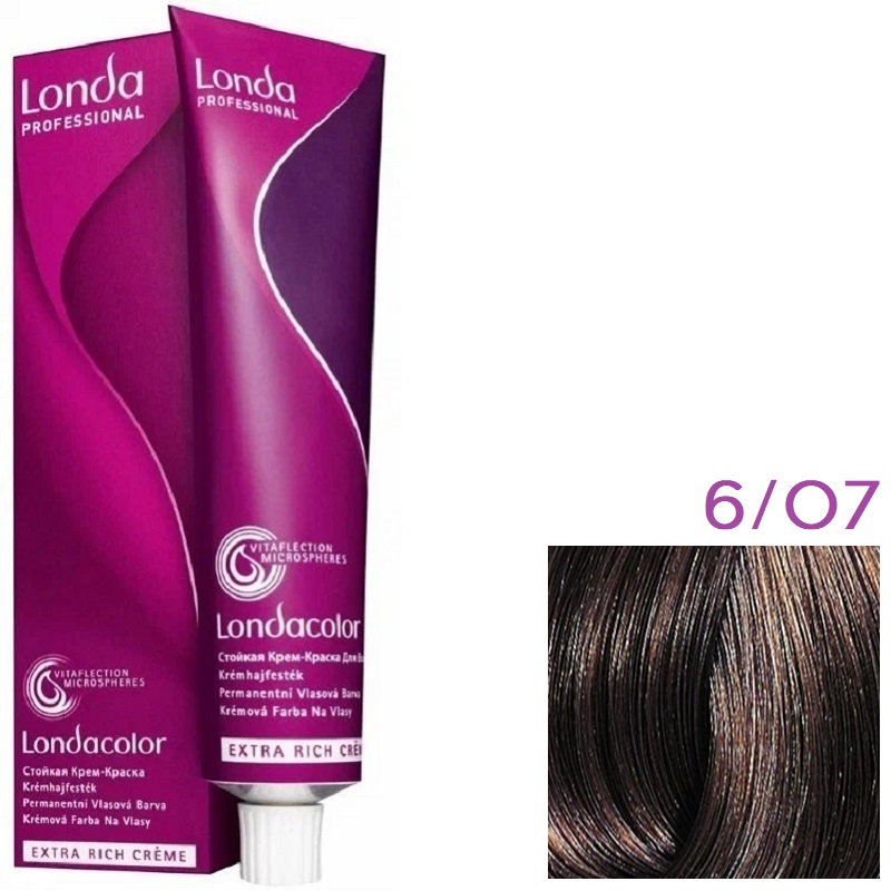 Изображение Крем-краска для волос Londa Professional Color 6.07 темный блонд натурально-коричневый, 60 мл в интернет-магазине ВОЛГТЕК