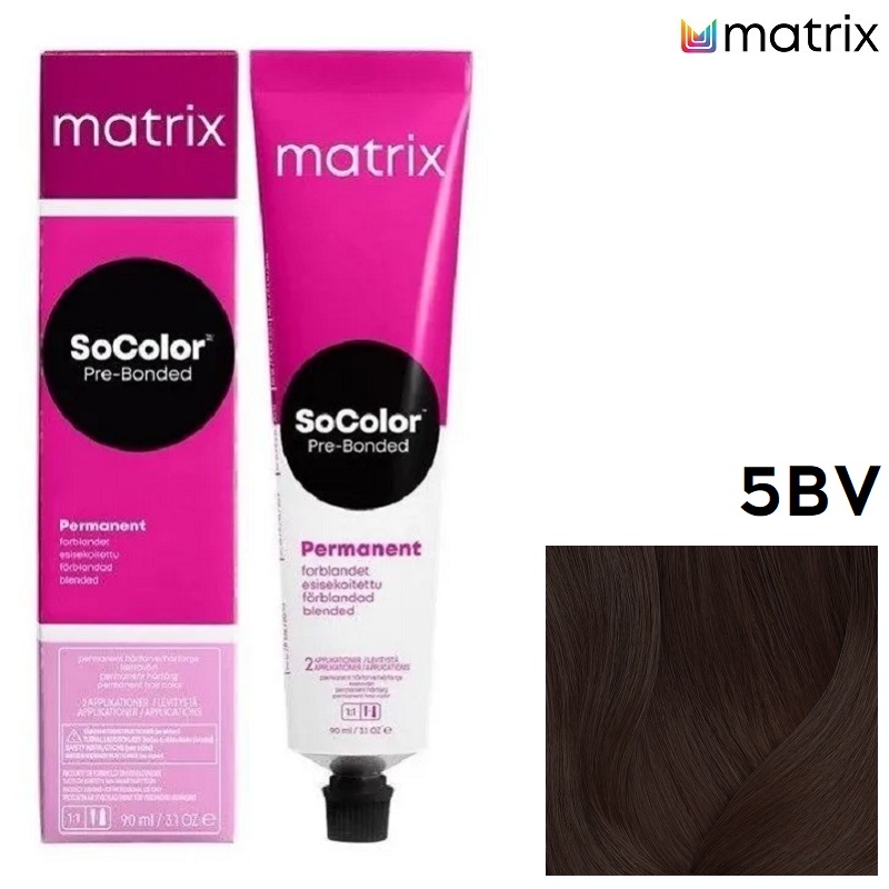 Изображение Крем-краска для волос Matrix Socolor 5BV светлый шатен коричнево-перламутровый, 90 мл в интернет-магазине ВОЛГТЕК
