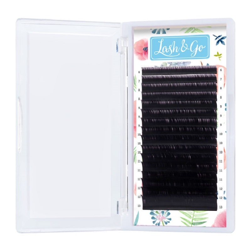 Изображение Черные ресницы для наращивания Lash&Go микс 0,07/L/7-14 mm new (16 линий) в интернет-магазине ВОЛГТЕК
