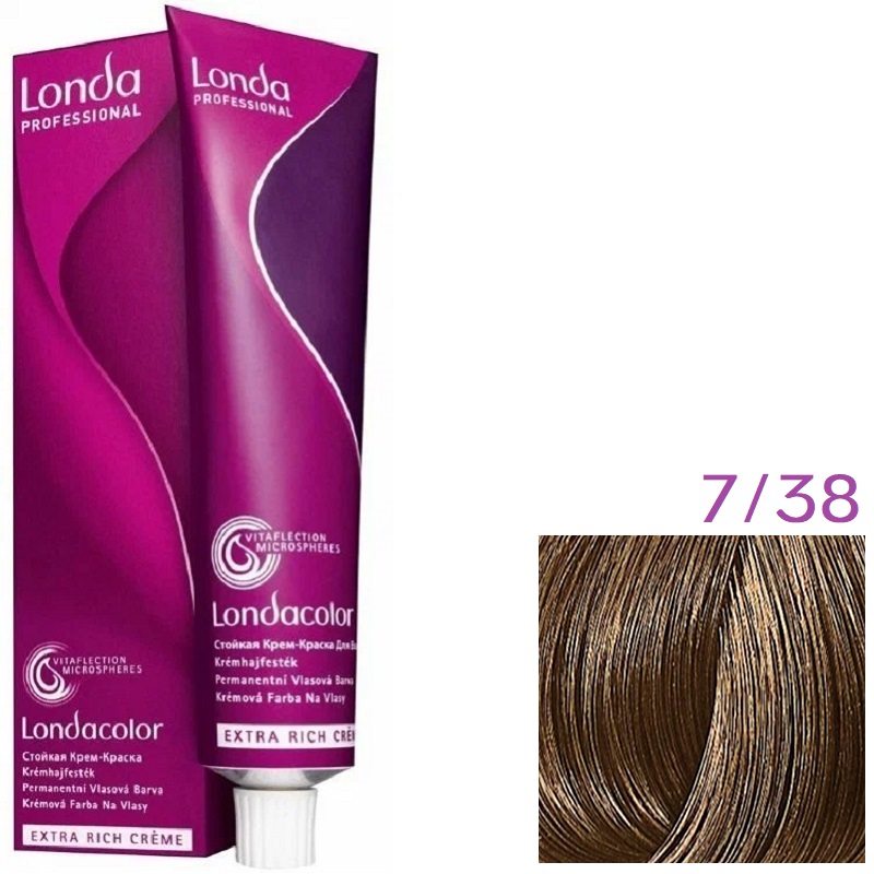 Изображение Крем-краска для волос Londa Professional Color 7.38 блонд золотисто-жемчужный, 60 мл в интернет-магазине ВОЛГТЕК