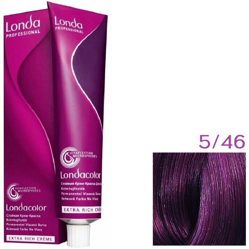 Изображение Крем-краска для волос Londa Professional Color 5.46 светлый шатен медно-фиолетовый, 60 мл в интернет-магазине ВОЛГТЕК