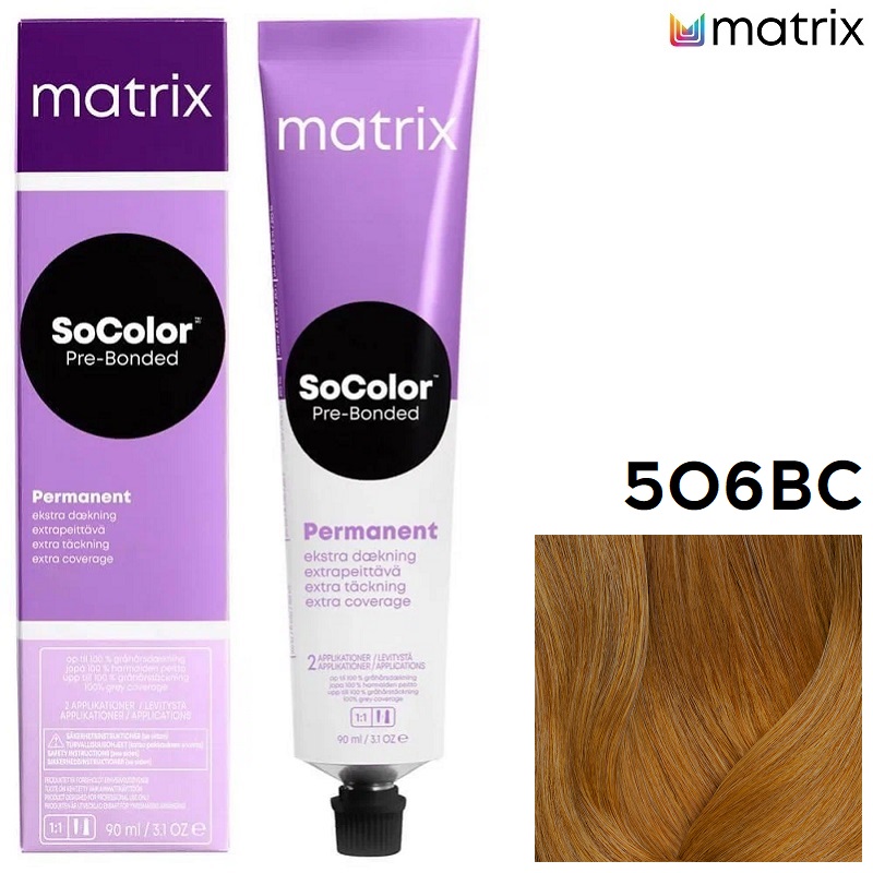 Изображение Крем-краска для волос Matrix Socolor 506BC темный блондин коричнево-медный, 90 мл в интернет-магазине ВОЛГТЕК
