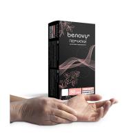 Изображение Прозрачные одноразовые виниловые перчатки Benovy M в интернет-магазине ВОЛГТЕК