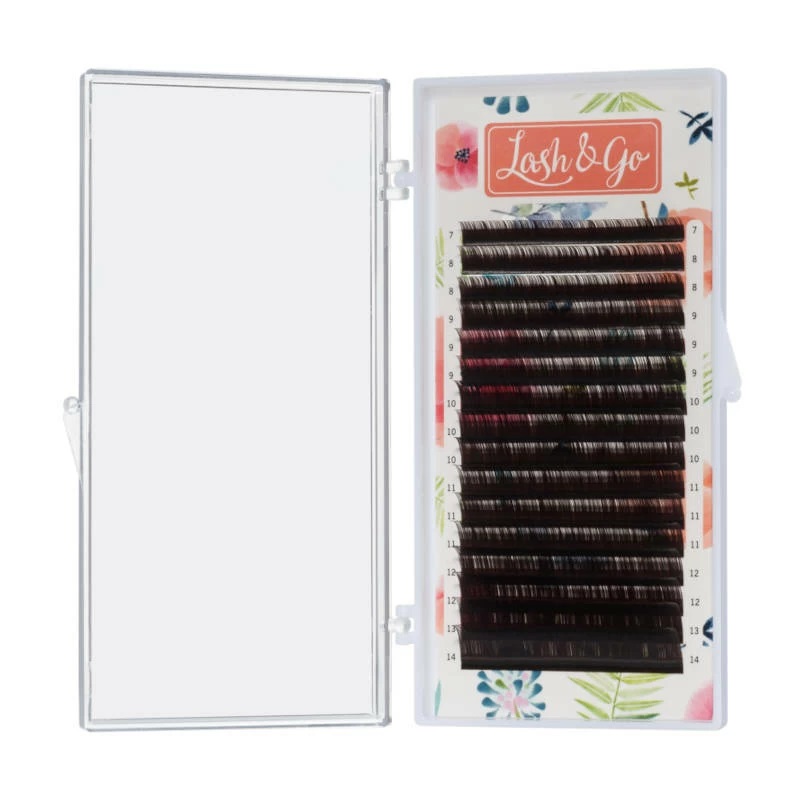 Изображение Коричневые ресницы для наращивания Lash&Go 0,12/D/14 mm "Эспрессо" (16 линий) в интернет-магазине ВОЛГТЕК
