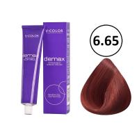 Изображение Крем-краска для волос V-COLOR Demax 6.65 темно-русый красный махагон, 60 мл в интернет-магазине ВОЛГТЕК