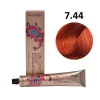 Изображение Крем-краска для волос Farmavita Life Color Plus 7.44 блондин насыщенный медный, 100 мл в интернет-магазине ВОЛГТЕК