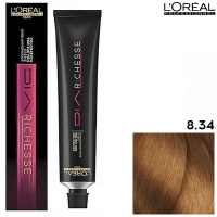 Изображение Безаммиачная краска для волос L’OREAL Dia Richesse 8.34 светлый блондин золотисто-медный, 50 мл в интернет-магазине ВОЛГТЕК