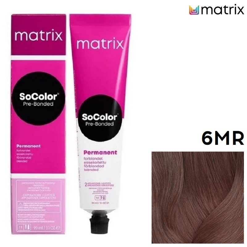 Изображение Крем-краска для волос Matrix Socolor 6MR темный блондин мокка красный, 90 мл в интернет-магазине ВОЛГТЕК