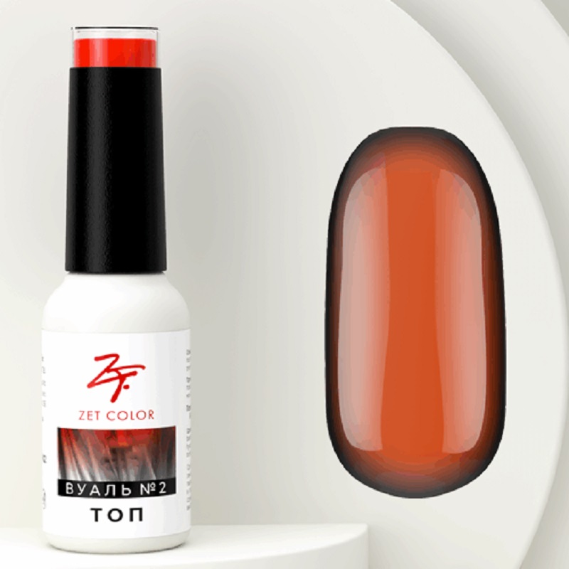 Изображение Топ для ногтей Zet Color Вуаль №2 оранжевый, 8 мл в интернет-магазине ВОЛГТЕК