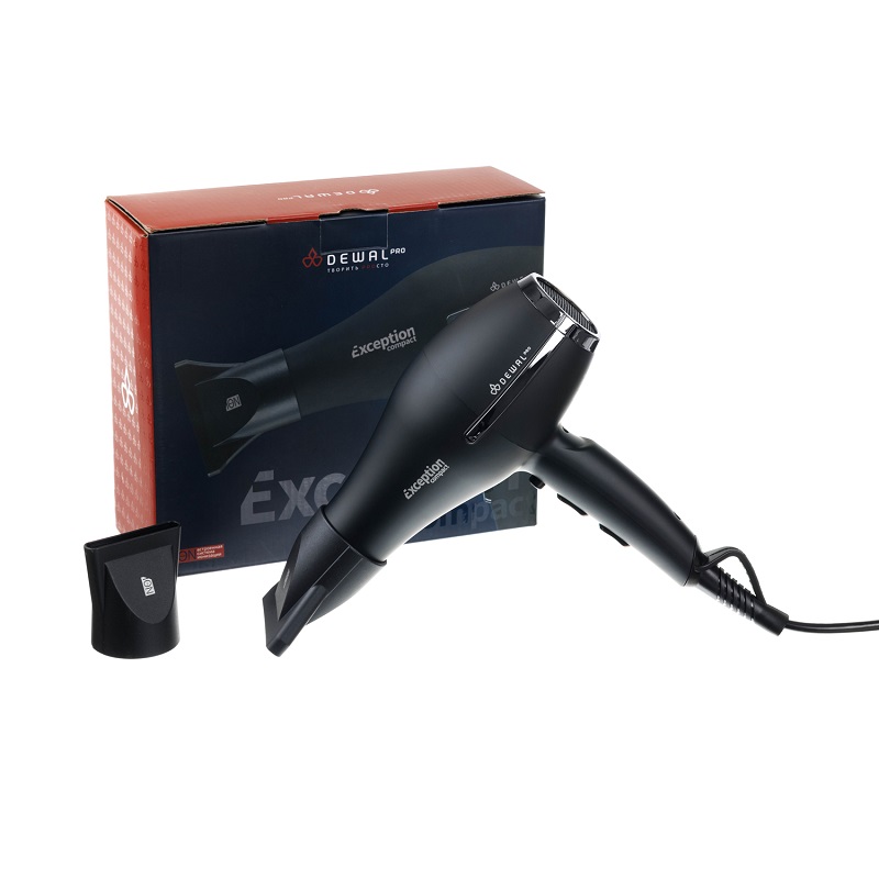 Изображение Профессиональный фен для волос Dewal EXCEPTION Compact 03-114 Black в интернет-магазине ВОЛГТЕК