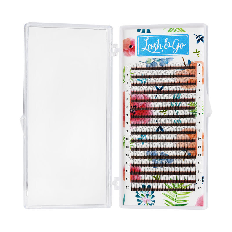 Изображение Черные ресницы-пучки для наращивания Lash&Go 2D 0,07/C/6-12 мм 16 линий в интернет-магазине ВОЛГТЕК