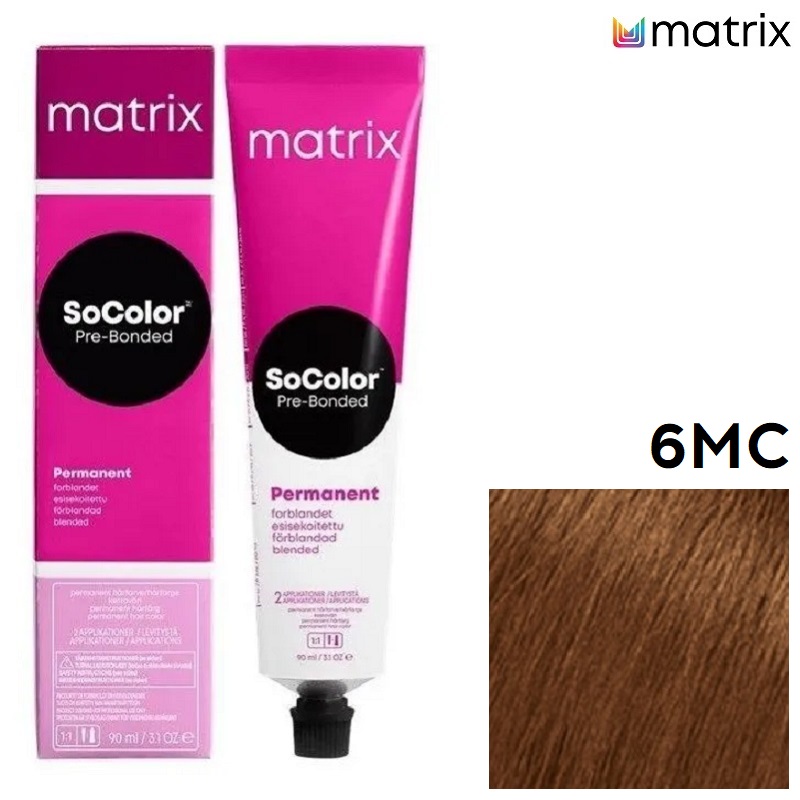 Изображение Крем-краска для волос Matrix Socolor 6MC темный блондин мокка медный, 90 мл в интернет-магазине ВОЛГТЕК