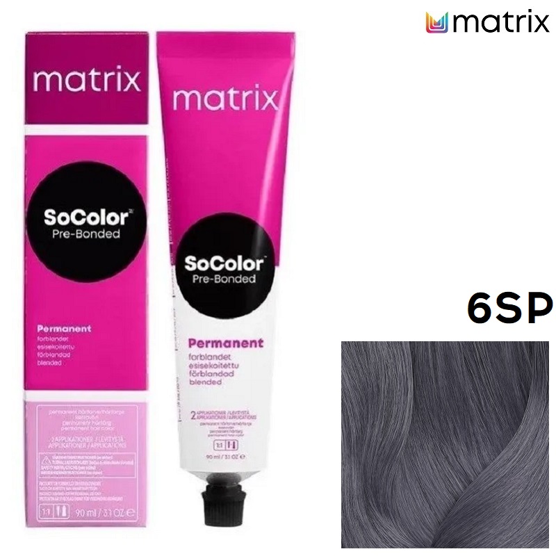 Изображение Крем-краска для волос Matrix Socolor 6SP темный блондин серебристый жемчужный, 90 мл в интернет-магазине ВОЛГТЕК
