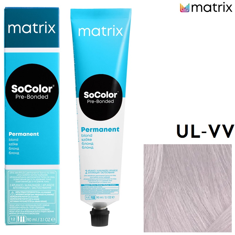Изображение Крем-краска для волос Matrix Socolor UL-VV ультра блонд глубокий перламутровый, 90 мл в интернет-магазине ВОЛГТЕК
