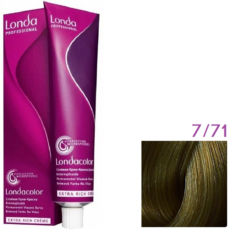 Изображение Крем-краска для волос Londa Professional Color 7.71 блонд коричнево-пепельный, 60 мл в интернет-магазине ВОЛГТЕК