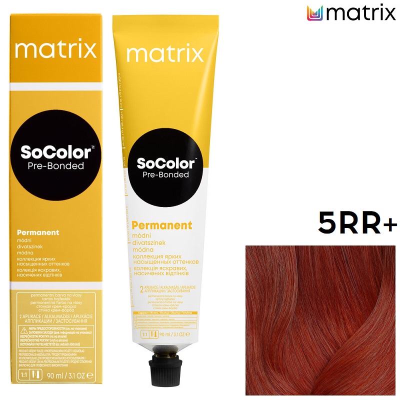 Изображение Крем-краска для волос Matrix Socolor 5RR+ светлый шатен глубокий красный, 90 мл в интернет-магазине ВОЛГТЕК