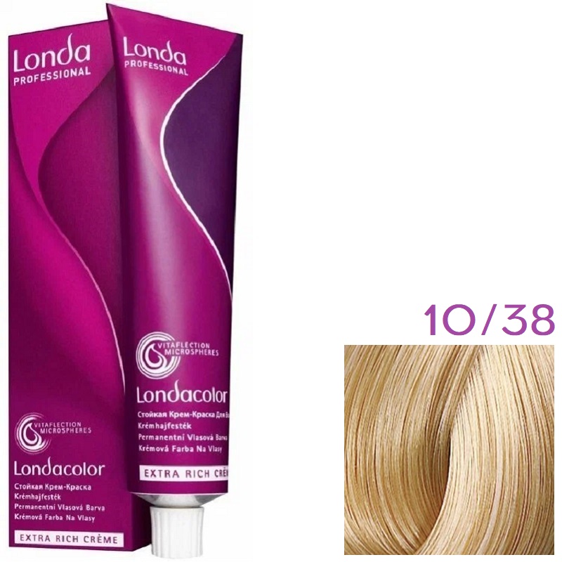 Изображение Крем-краска для волос Londa Professional Color 10.38 яркий блонд золотисто-жемчужный, 60 мл в интернет-магазине ВОЛГТЕК