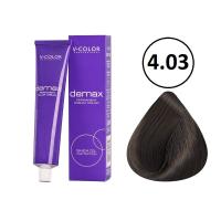 Изображение Крем-краска для волос V-COLOR Demax 4.03 коричневый золотистый, 60 мл в интернет-магазине ВОЛГТЕК
