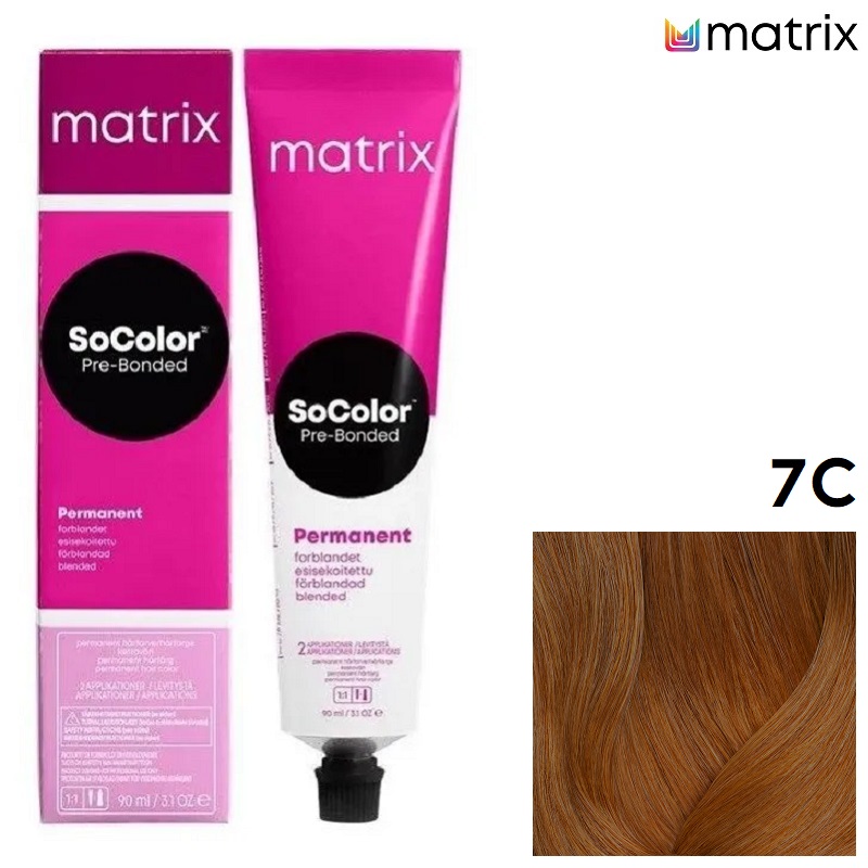 Изображение Крем-краска для волос Matrix Socolor 7C блондин медный, 90 мл в интернет-магазине ВОЛГТЕК