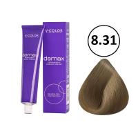 Изображение Крем-краска для волос V-COLOR Demax 8.31 светло-русый бежевый, 60 мл в интернет-магазине ВОЛГТЕК
