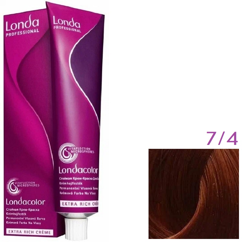 Изображение Крем-краска для волос Londa Professional Color 7.4 блонд медный, 60 мл в интернет-магазине ВОЛГТЕК