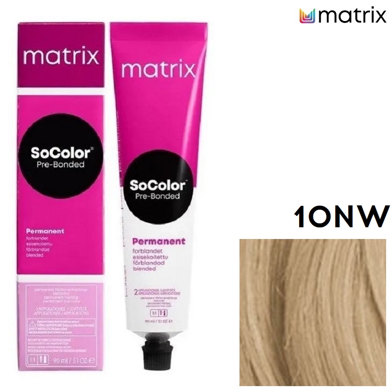 Изображение Крем-краска для волос Matrix Socolor 10NW очень-очень светлый блондин натуральный теплый, 90 мл в интернет-магазине ВОЛГТЕК